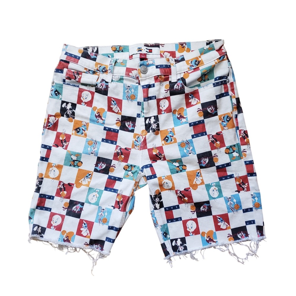 Space Jam X Tommy Jeans  Shorts Looney‎ Tunes Denim Shorts White Multi Size 32W